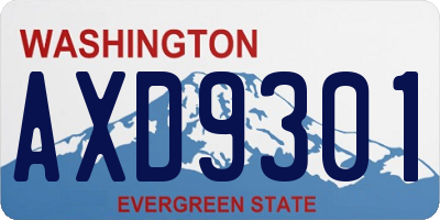 WA license plate AXD9301