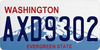 WA license plate AXD9302