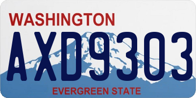WA license plate AXD9303
