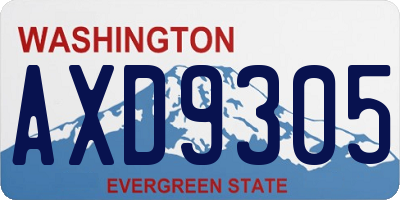 WA license plate AXD9305