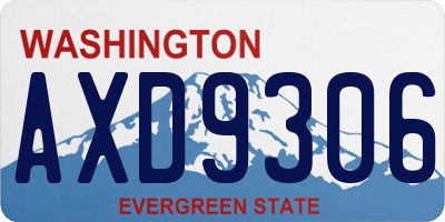 WA license plate AXD9306