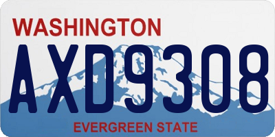 WA license plate AXD9308