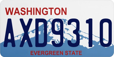 WA license plate AXD9310