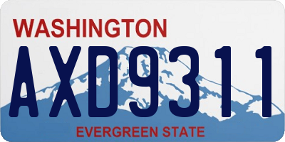 WA license plate AXD9311