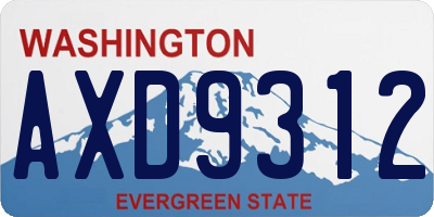 WA license plate AXD9312
