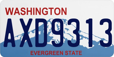 WA license plate AXD9313