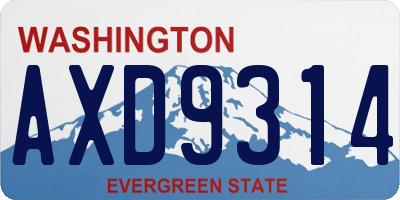 WA license plate AXD9314