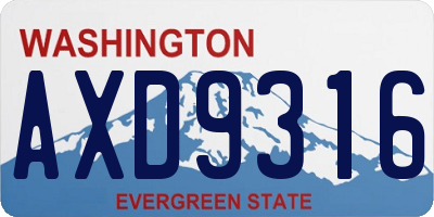 WA license plate AXD9316