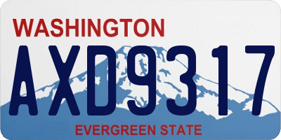 WA license plate AXD9317