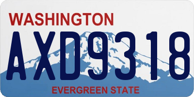 WA license plate AXD9318