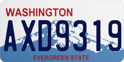 WA license plate AXD9319