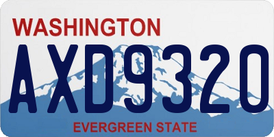 WA license plate AXD9320