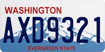 WA license plate AXD9321
