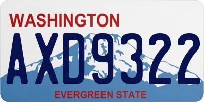 WA license plate AXD9322