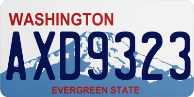 WA license plate AXD9323