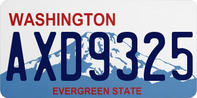 WA license plate AXD9325