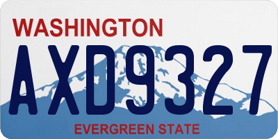WA license plate AXD9327