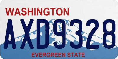 WA license plate AXD9328