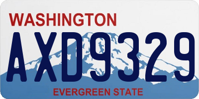 WA license plate AXD9329