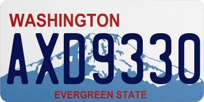 WA license plate AXD9330