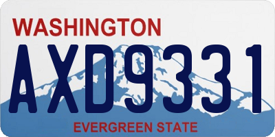 WA license plate AXD9331