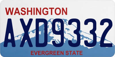WA license plate AXD9332
