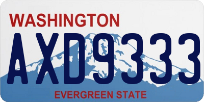 WA license plate AXD9333
