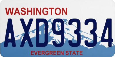 WA license plate AXD9334