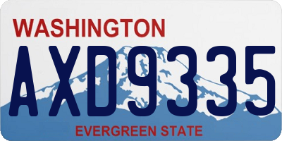 WA license plate AXD9335
