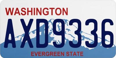 WA license plate AXD9336