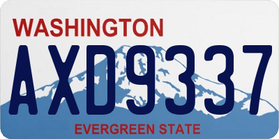 WA license plate AXD9337