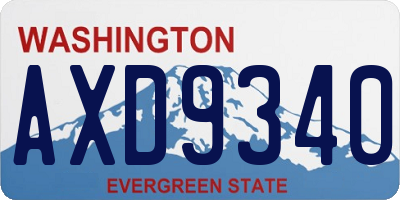 WA license plate AXD9340