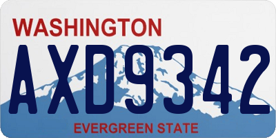WA license plate AXD9342