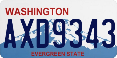 WA license plate AXD9343