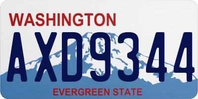 WA license plate AXD9344