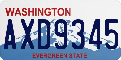 WA license plate AXD9345