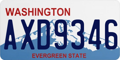 WA license plate AXD9346
