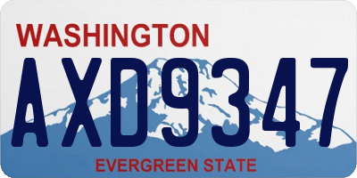 WA license plate AXD9347
