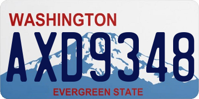WA license plate AXD9348