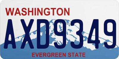 WA license plate AXD9349