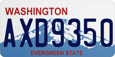 WA license plate AXD9350