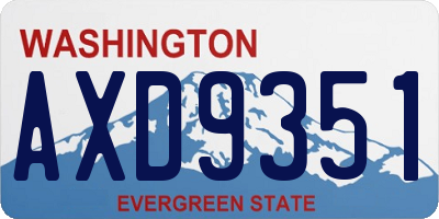 WA license plate AXD9351