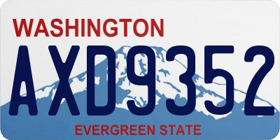 WA license plate AXD9352