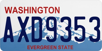 WA license plate AXD9353