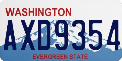WA license plate AXD9354