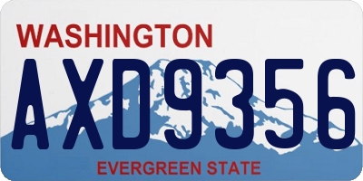 WA license plate AXD9356