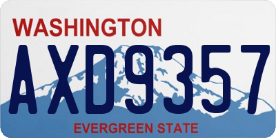 WA license plate AXD9357