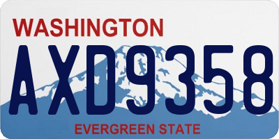 WA license plate AXD9358