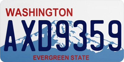 WA license plate AXD9359