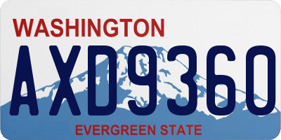 WA license plate AXD9360